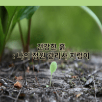 건강한 흙: 나의 정원 관리사 지렁이