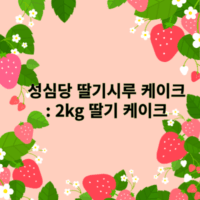 성심당 딸기시루 케이크