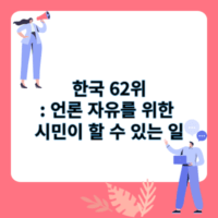 한국 62위: 언론 자유를 위한 시민이 할 수 있는 일